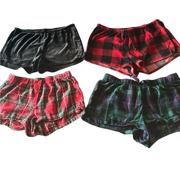 Cynthia Rowley and Old Navy Set of 4 Plaid and Solid Lounge Shorts size M - Picture 1 of 7